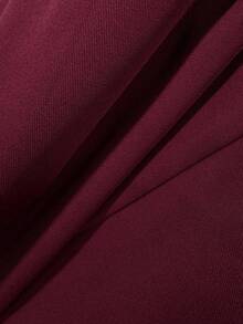 女士优雅西装外套，适合商务休闲、通勤、日常办公、约会、度假、派对等场合，春季必备。 - 酒紅色 - 查看 4