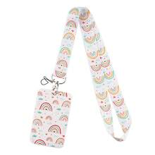 1 Stück minimalistischer Herz-Muster Schlüsselband, Hängende Karten-/Ausweishalterung, geeignet für Studentenausweis, Autoschlüssel, Schlüsselanhänger Armband Halloween Accessoires Lehrertag Weihnachtsgeschenkideen Taschenlanyards mit ID-Halter Autozubehör Taschenanhänger - Verschiedenfarbig - Übersicht 3