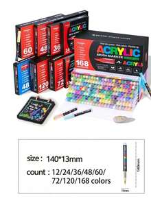 Lápices de pintura acrílica Guangna, marcadores de pincel, suministros de arte para pintar piedras, sin necesidad de presionar, profesionales para dibujo