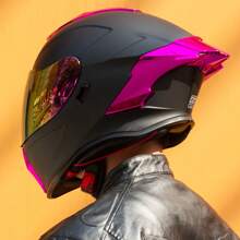 Crown Racing Kask motocyklowy z podwójnym daszkiem, odchylany, modułowy, otwarty, zatwierdzony przez DOT