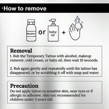 JKCODE TATTOO 双用途臂带纹身 - 黑色 - 男女/情侣几何图案临时纹身带，持久 3-7 天 - 黑色 - 查看 7