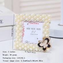 1-częściowa ramka na zdjęcia, piękna ramka na zdjęcia z imitacją pereł, używana do półek ekspozycyjnych w pracy, dekoracja ścienna DIY na biurko, artystyczna dekoracja domu, dekoracja na przyjęcie urodzinowe, prezenty świąteczne na rocznicę ślubu – w zestawie losowy papier wewnętrzny