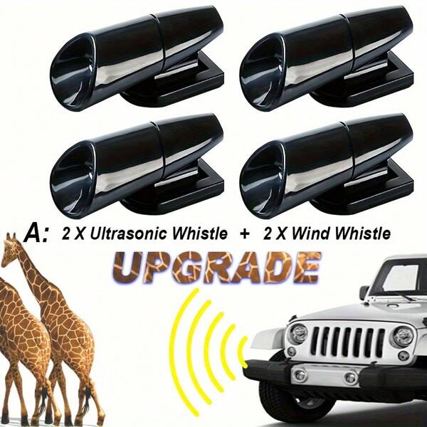 2pcs/4pcs Set Car Deer Warning Whistle Device, Vehicle Anti-Collision Alarm, High-Speed Driving Accessory, Outdoor Deer Repellent