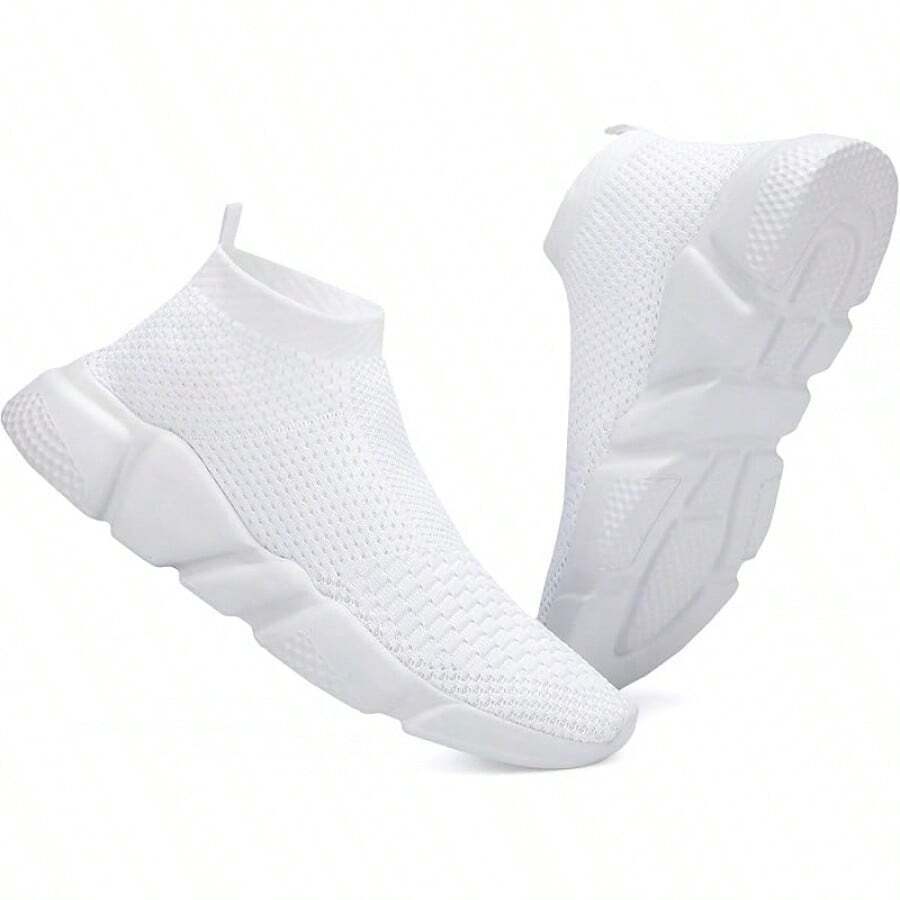 Women's Slip-On Tennis Walking Sneakers, Lightweight Breathable Comfort Gym And Work, Stylish Trainers, 2025 - 044-白色 - 查看 1