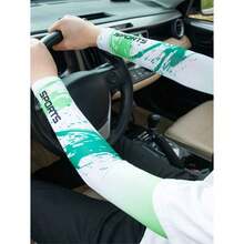 1 par de mangas protectoras de sol rosas con bloqueo UV, transpirables y elásticas de seda, adecuadas para deportes al aire libre, conducir, viajes en primavera y verano - Verde - Ver 4