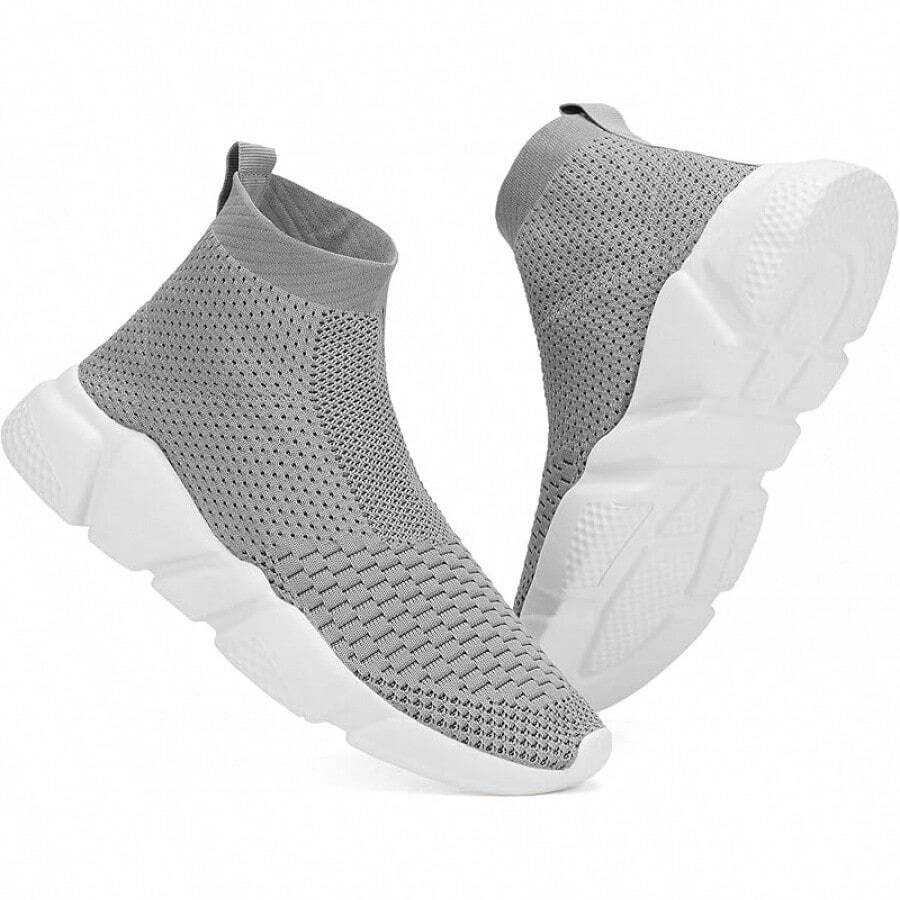 Women's Slip-On Tennis Walking Sneakers, Lightweight Breathable Comfort Gym And Work, Stylish Trainers, 2025 - 054灰色 - 查看 1