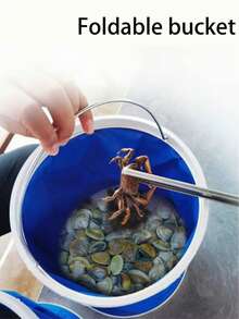 Foldable Bucket Art Palette Without Partition, Plastic Brush Washing Bucket For Children's Painting, Watercolor, Gouache, Brush Cleaning