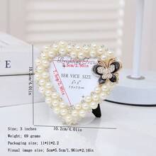 1-częściowa ramka na zdjęcia, piękna ramka na zdjęcia z imitacją pereł, używana do półek ekspozycyjnych w pracy, dekoracja ścienna DIY na biurko, artystyczna dekoracja domu, dekoracja na przyjęcie urodzinowe, prezenty świąteczne na rocznicę ślubu – w zestawie losowy papier wewnętrzny