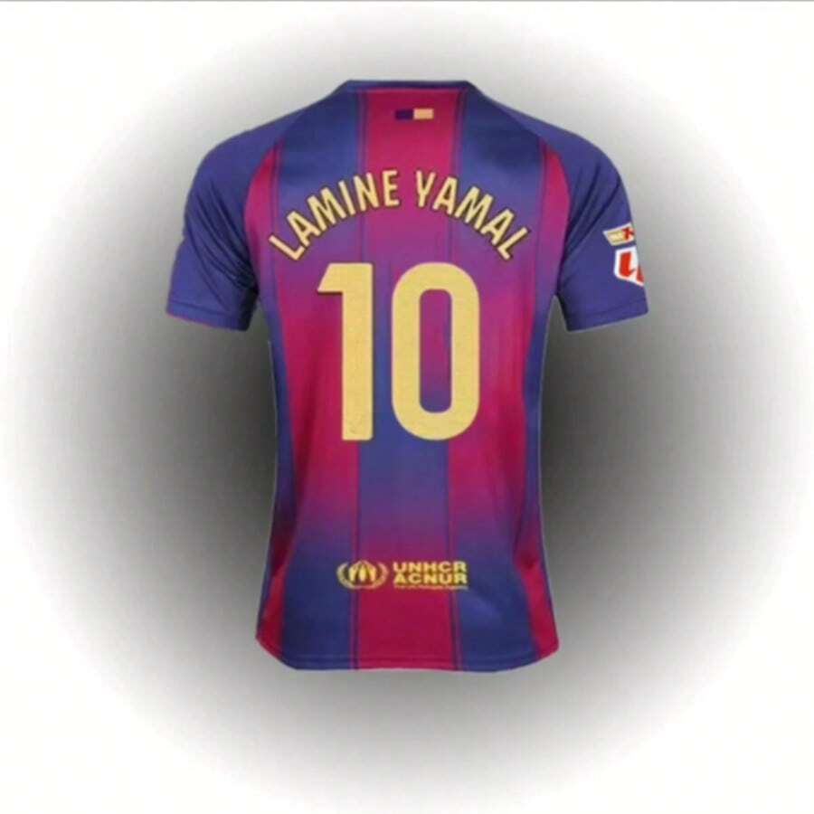 2526 Men's And Women'sUnisexQuick Dry Breathable JerseyHome10 Yamal Football Team Jersey - 紅藍 - 查看 1