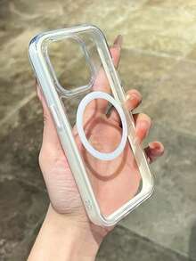 Ốp điện thoại thời trang thông minh Apple, tương thích với sạc không dây, chất lượng cao cấp, được làm từ chất liệu cứng dày ba lớp, khung chắc chắn nhiều màu sắc, tùy chọn màu hồng, trắng, đen, xanh dương, xanh lá cây sáng tạo cá nhân hóa, phong cách tối giản, bảo vệ toàn thân chống rơi vỡ, trong suốt, màu sắc sống động. Tương thích, chống nước, chống sốc, chống trầy xước. - trắng - Xem 3