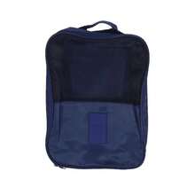 Bolsa de zapatos de viaje portátil de alta calidad, bolsas para ropa interior, organizador de doble/un capa, almacenamiento, accesorios multifunción - Azul marino - Ver 2