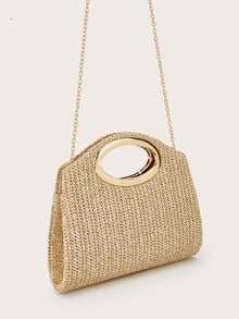 AIBBYDAR 卡其色时尚编织手提包，女士百搭单肩包，适合度假、海滩、商务通勤、休闲、简约等各种场合。 - 卡其色 - 查看 7