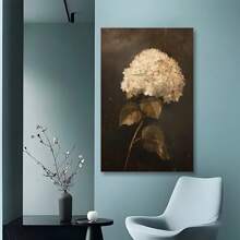 Framed Vintage Floral Beige Wall Art - Moody French Country Cottagecore Print With Hydrangea & Green Leaves,  Canvas Poster For Living Room, Bedroom, Office Decor, Indoor Wall DecorRustic Wall Art Poster, Wall Decor