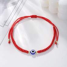 1 件手工编织邪眼手链，可调节友谊手链，适合男孩、女孩、日常佩戴或作为礼物