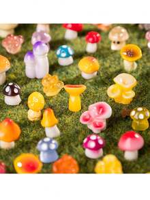 40/20 Stück Mini Pilze, kleine Harz Pilz Figuren in Großpackung für Miniatur Landschaft, Aquarium, Topfgarten, Heimdekoration, Partyfavors, Geschenke, Feste, Geburtstagsfeiern, versteckte Streiche im Büro und so weiter.