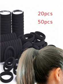 200/100 Thick Women's Headbands, Pure Black Daily Elastic Headbands, Simple Ponytail Headbands, Elegant Style, High Elasticity Needle Free Hair Accessories, Suitable For Daily Life, Shower Headbands, Sports, Fitness, Holiday Gifts, Souvenirs, Elastic Ponytail Headbands, Bathroom Hair Accessories, Headbands, Home Bathroom Decor Fall Decor Back To School Hair Accessories