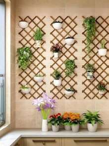 1 Piece Carbonized Wood Retractable Fence - Multi-Purpose Trellis For Climbing Plants, Decorative Outdoor Wall Panel, Solid Wood Grid For Flower And Lawn Fencing, Home And Garden Decor - Multicolor - View 1