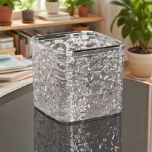 1pc Glacier Pattern Trash Can, Lightweight Luxury Design For Home, Living Room, Kitchen, Bathroom, Bedroom, Office