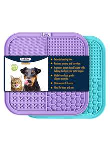 2 件装宠物硅胶舔垫，吸盘舔垫慢食碗狗舔垫（主图纸板仅供展示，无纸板包装） - 彩色 - 查看 9