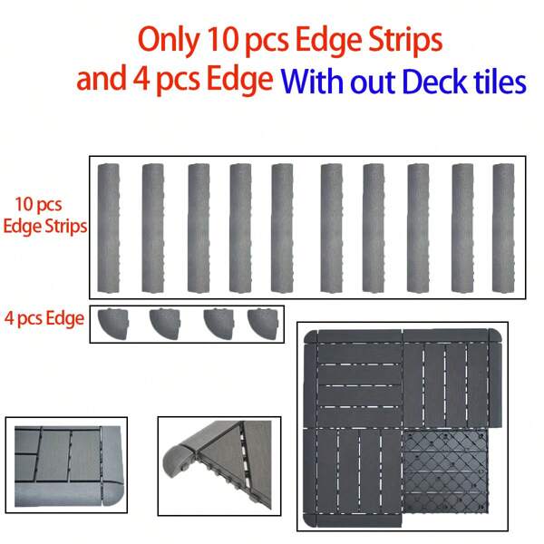 44-Pack Interlocking Patio Deck Tiles (12x12 Inch) - Waterproof Outdoor Flooring For Deck, Pool & Patio - Easy Snap Installation, Slip-Resistant(Grey/Brown)