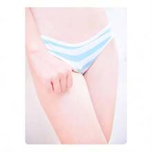 Joyralcos Japanese Striped Panties Bikini Cotton Anime Blue Pink Cosplay Underwear 2 Pack Briefs - 白色 - 查看 4