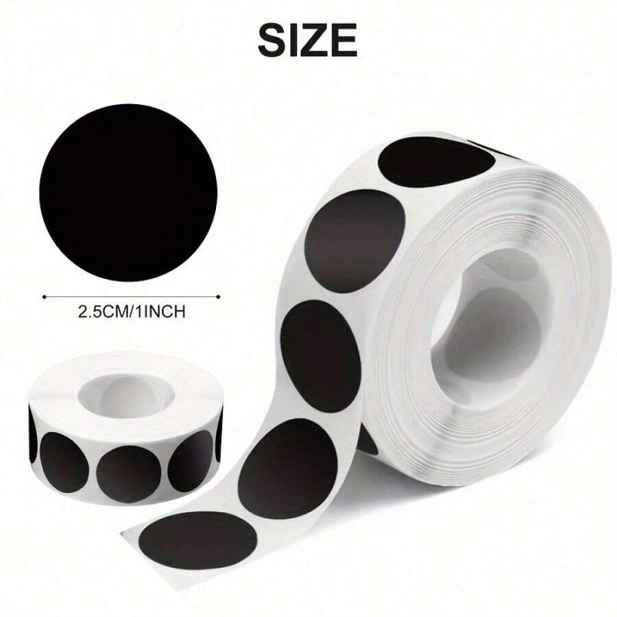 500pcs 25x25mm/1inch Black Round Scratch Stickers, Stamp Wedding Stickers, Self-Adhesive Scratch Sticker Scratch Card Game