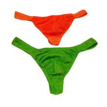 Set 2 Tangas Caballero Unitalla Colores Variados  Ropa Interior Sexy y Cómoda para Hombre Unitalla Cómoda y Sensual para Toda Ocasión - Neon - Ver 5
