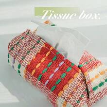 1 Pc Fabric Paper Tissue Box, Christmas Decoration - Multicolor - View 6