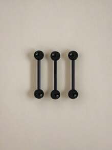 3/6件装透明黑白亚克力UV柔性舌钉，乳白色美甲多功能穿刺钉，时尚朋克极简风格，适合日常佩戴和派对，男女通用