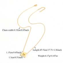 1件极简主义泡泡字母吊坠项链，不锈钢链，女士 - 金黃色氣泡 - 查看 2