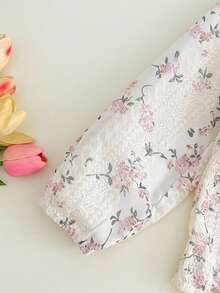 Humor Bear 2 件套女童时尚提花雪纺轻薄长袖上衣和阔腿裤套装，秋季