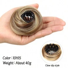 Bird's Nest Magic Hair Clip Straight Hair Bun Hair Piece Clip On Hairtail Extension Heat Resistant Synthetic Straight Chignon With Fluffy Donut Updo Natural Hairpiece Black Brown Blonde Hair Bun For Women Ponytail Holders Fashion Hair Suitable For Daily Wear 1PC - Multicolor - View 18