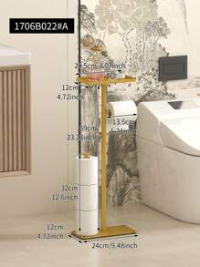 1pc Standalone Toilet Paper Holder With Storage Tray - Stylish Multi-Roll Paper Storage Rack, Suitable For Bathroom And Kitchen, Space-Saving Design, Bathroom Storage, Bathroom Accessories