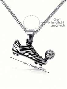 1 Sports Wind Stainless Steel Youth Kicking Football Boy's Pendant Necklace Boy's Gift ﻿