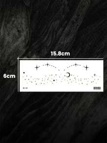 1pc Freckle Face Tattoo Sticker, Suitable For Women, Dot Freckle Star & Moon Pattern Temporary Tattoo Sticker For Face, Perfect For Christmas, Makeup, Gift, Holiday, Music Party - Black - View 7
