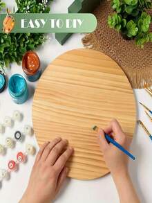 10 Pcs 4-Inch Round Wooden Coasters With Non-Slip Silicone Base, Suitable For DIY Crafts, Painting And Carving - Perfect Choice For Home Decor - Wood Color - View 12