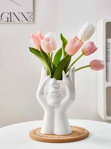 Symbolic Hand Sculpture Vase - Made Of Ceramic-Like Resin, Meaning Blessings, Suitable For Spring Home Altar/Wedding Decor, Cream White Modern Art Piece, Can Be Paired With Sunflowers, Reed Bundles, Etc. (Christmas/Halloween/Thanksgiving/Easter/Valentine's Day/Mother's Day, A Gift Of Hope) Home Decor, Room Decor, Vase, Glass Vase - Multicolor - View 10