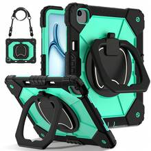 Colorblock Handheld Rotating Shockproof Protective Case With Shoulder Strap For Apple IPad Mini 7, IPad Mini 6, IPad 6th (9.7-Inch), IPad Pro 9.7 (2016), IPad 5th (9.7-Inch), IPad 10.2 7th Gen 2019, IPad 8th (10.2-Inch), IPad 9th Gen (10.2-Inch), IPad 11(A16 2025), IPad 10th (10.9-Inch), IPad Air 4th (10.9-Inch), IPad Air 5th Gen 2022, IPad Air 11-In.(M2)-2024, IPad Air 11(M3 2025)