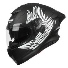 Crown Racing Kask motocyklowy z podwójnym daszkiem, odchylany, modułowy, otwarty, zatwierdzony przez DOT