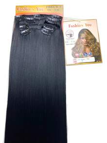 Organic Hair Tic Tac Straight Wavy 4 Screens 70cm 150g Dull Thread And Accepts Flat Iron Fashion You - 黑色 - 查看 2