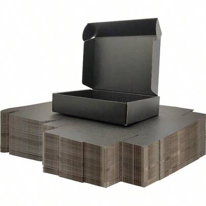 9x6x2 Inches Small Shipping Boxes Set Of 50 Black Mailer Corrugated Cardboard Boxes For Shipping Packaging Mailing Products