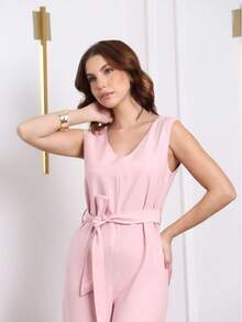 macacao feminina tecido marrante com cinto