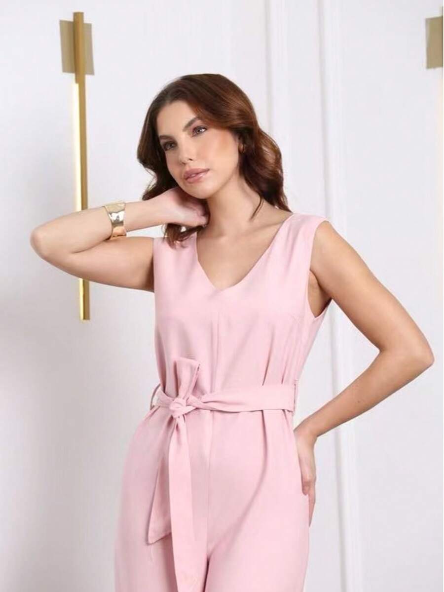 macacao feminina tecido marrante com cinto