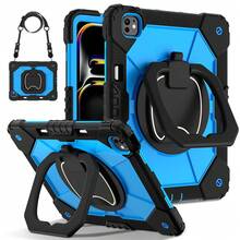 Colorblock Handheld Rotating Shockproof Protective Case With Shoulder Strap For Apple IPad Mini 7, IPad Mini 6, IPad 6th (9.7-Inch), IPad Pro 9.7 (2016), IPad 5th (9.7-Inch), IPad 10.2 7th Gen 2019, IPad 8th (10.2-Inch), IPad 9th Gen (10.2-Inch), IPad 11(A16 2025), IPad 10th (10.9-Inch), IPad Air 4th (10.9-Inch), IPad Air 5th Gen 2022, IPad Air 11-In.(M2)-2024, IPad Air 11(M3 2025)