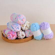 1 Roll Chunky Boucle Yarn For Handmade Knitting Scarf, Slippers, Coasters, Rugs - Multicolor - View 4