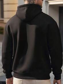 Customized Personalized Men's Pullover Sweatshirts And Hooded Sweatshirts.Add Your Own Text/Picture (Badge Pattern/Company Logo/Family Photo/Selfie Photo )Design Your Own Personalized Printed Sweatshirts.Stylish,Fashion,Hipster,Casual.Gifts.Custom Sweatshirts. - Black - View 2