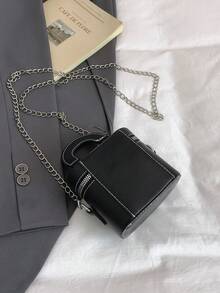 2025新款时尚百搭小众高级质感化妆盒包迷你口红包单肩斜挎包 - 黑色 - 查看 4