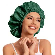Gorro de satén, gorro de seda para el pelo, gorro holgado para dormir, gorro de satén para dormir, gorros para dormir, gorros para el pelo rizado Natural para mujer - Rojo - Ver 8