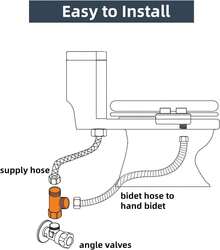Adaptador en T para bidé Hibbent, válvula en T metálica para bidé (2,25 cm x 2,25 cm x 9,5 cm) o (4,8 cm x 4,8 cm x 2,5 cm), conector en T de 3 vías para conectar el bidé al inodoro