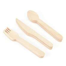 50/100/200件一次性木质餐具套装 | 木质叉子、刀子和勺子 | 适用于蛋糕勺、甜点勺、冰淇淋勺、沙拉叉和牛排叉。非常适合生日、圣诞派对、旅行露营、野餐和节日装饰。 - 卡其色 - 查看 12